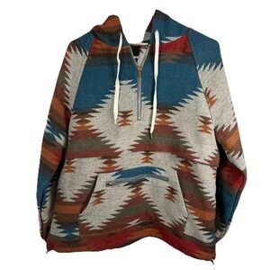 Main Strip Southwestern Aztec Hoodie Sweatshirt Women S Oversized Western Baja